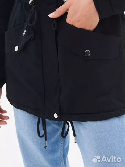 Куртка парка с меховым копюшоном H&M 32 (38-40/158