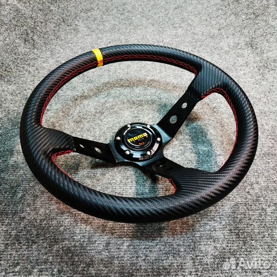 Руль momo style - с выносом - 350мм (кожа под карб