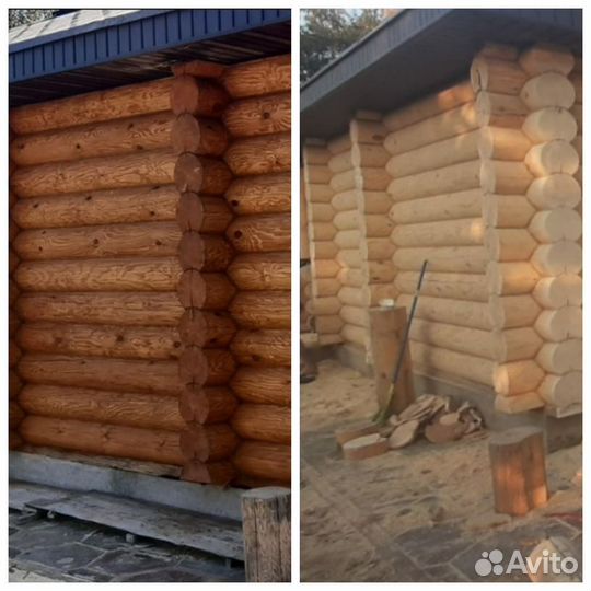 Шлифовка и покраска сруба