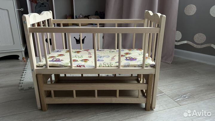 Кровать деревянная кукольная двухъярусная