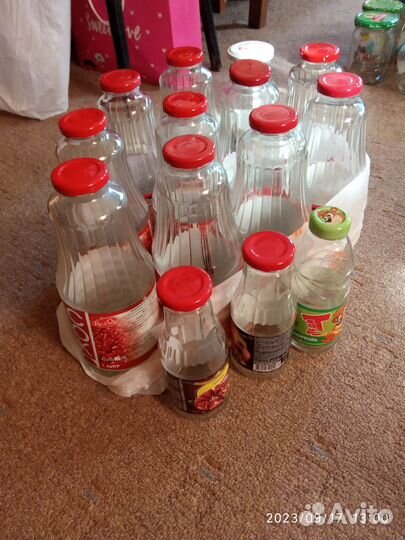 Бутылки стеклянные 1 л., 11 штук, цена за все