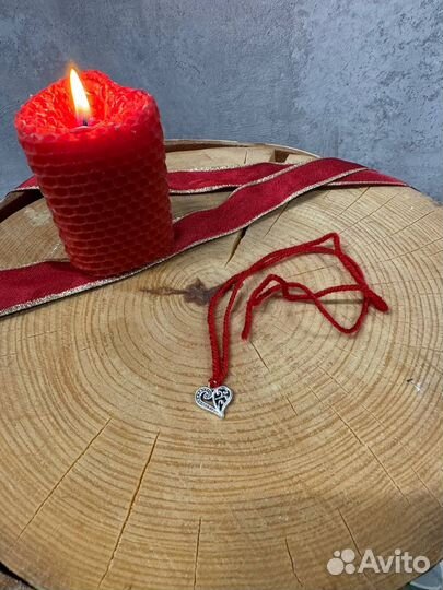 Браслет красная нить с сердечком