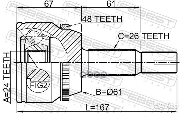 ШРУС наружный (К-кт) ABS z48 0110-ACV30A48 Febest