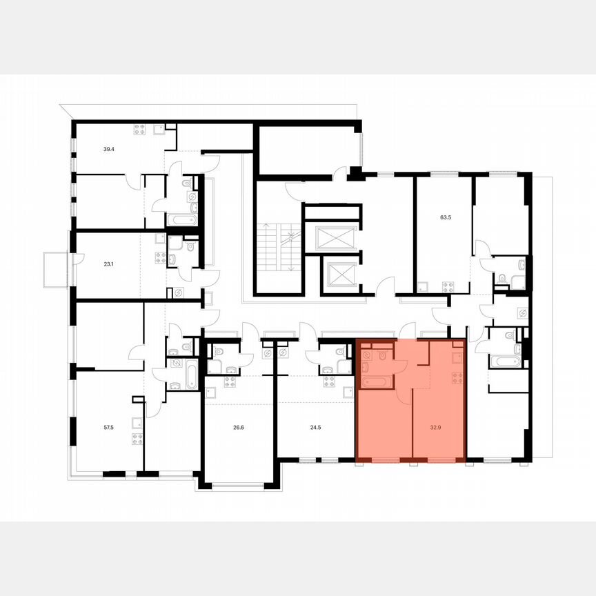 1-к. квартира, 32,9 м², 9/12 эт.