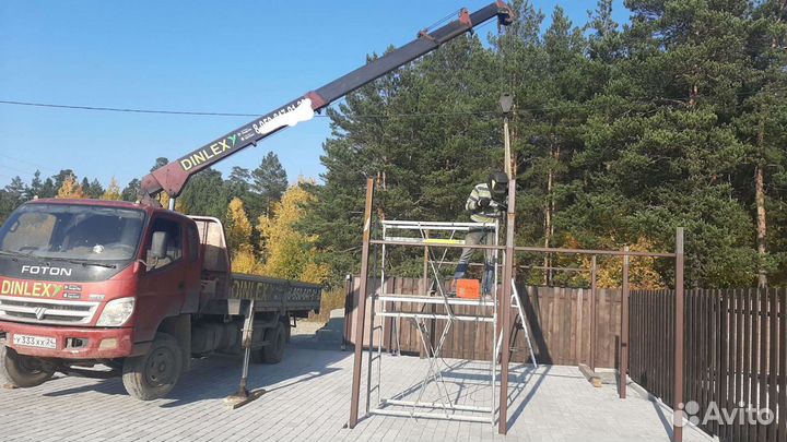 Аренда и услуги манипулятора, стрела 3 т, 10 м, борт 5 т, 6 м