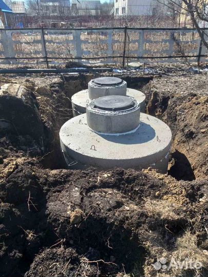 Установка экономичного септика из жби колец 6.8