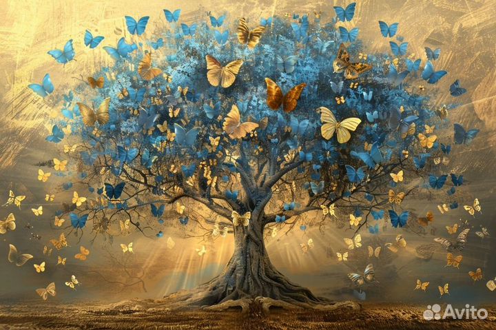 Интерьерная картина маслом Дерево бабочек Стиль