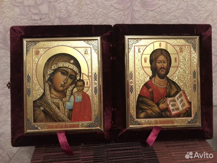 Икона складень бархатный 18*20