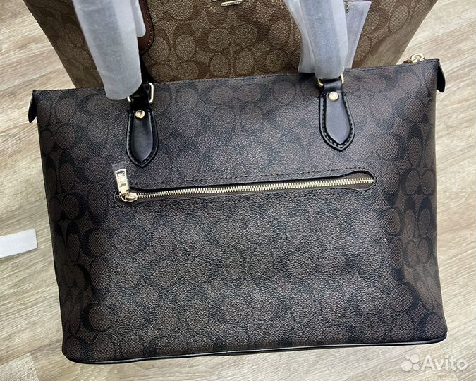 Сумка Coach канва+натуральная кожа