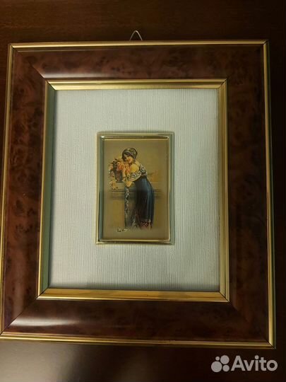 Картина миниатюра серебро 925