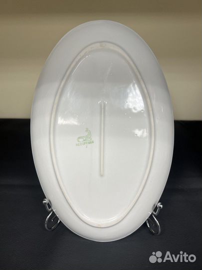 Блюдо овальное голубой отвод 30 х 19,5 см Богданов