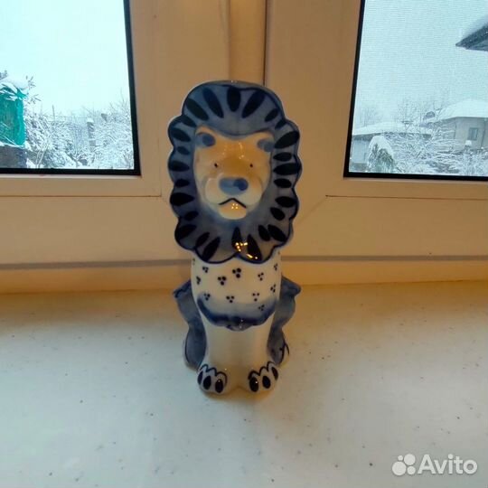 Кувшин молочник гжель лев