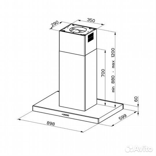 Вытяжка faber stilo comfort isola BK matt A90 (325.0618.792)