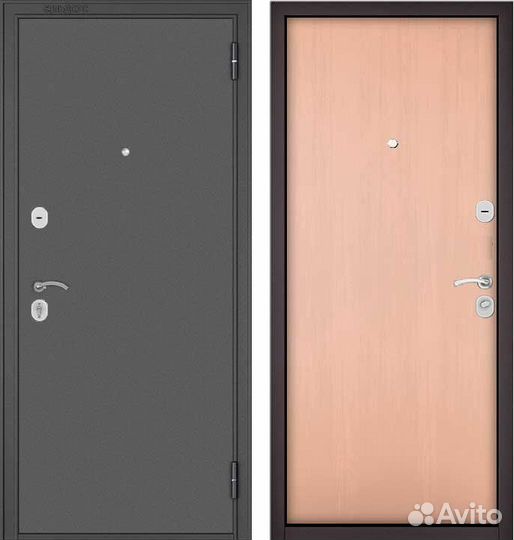 Дверь входная Бульдорс Эконом Дуб белёный 1000х207