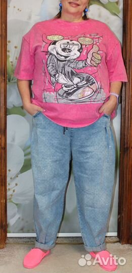 Роскошные джинсы-бананы в стразах р.46-60.Турция