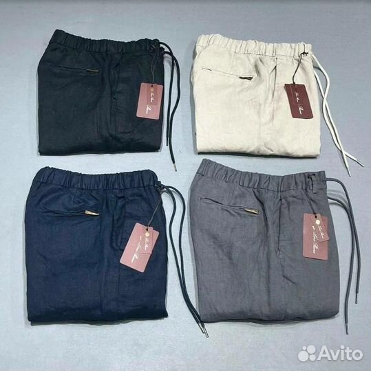 Льняные шорты LoroPiana бежевые мужские