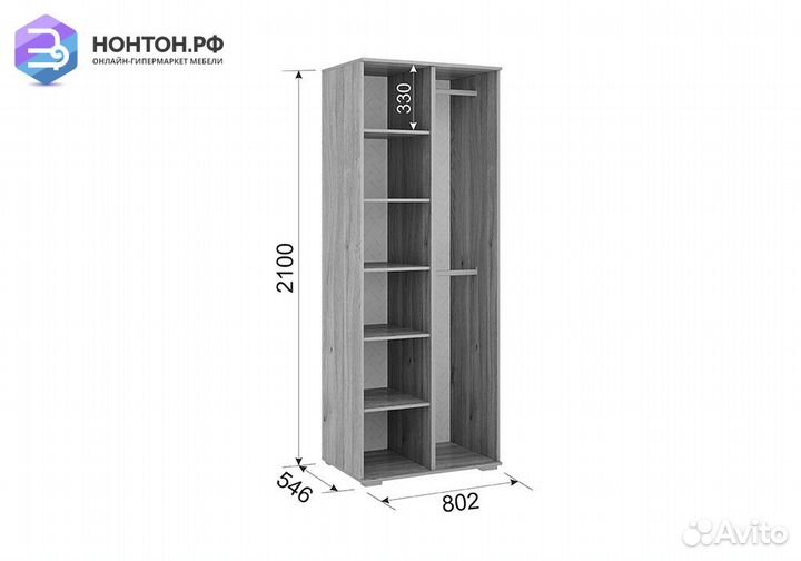 Шкаф 2-х дверный Алина 03.01 дуб мария / белый