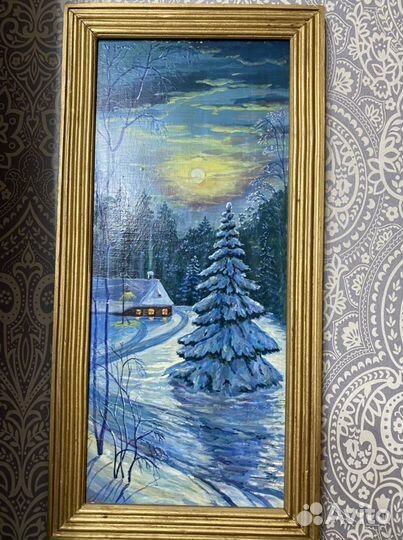 Картина маслом в раме, размер 60/30