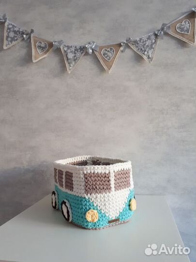 Корзина для хранения игрушек автобус