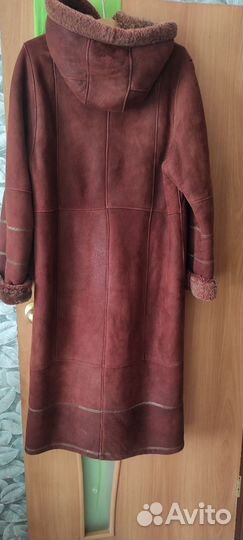 Дубленка натуральная женская 50 52 с капюшоном