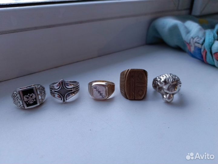 Серебряное кольцо мужское печатка