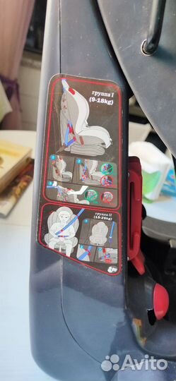 Детское автокресло группа 1 (9-18кг), 2 (15-25кг)