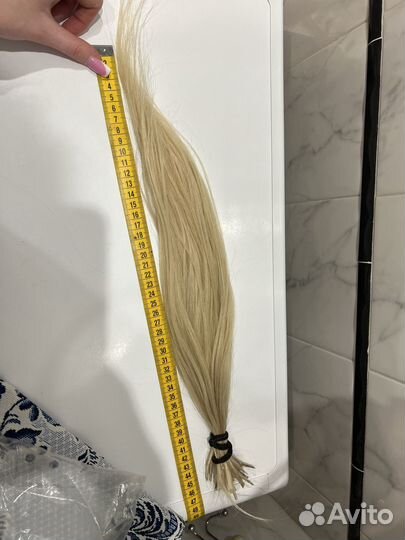 Волосы для наращивания 45-50 см блонд