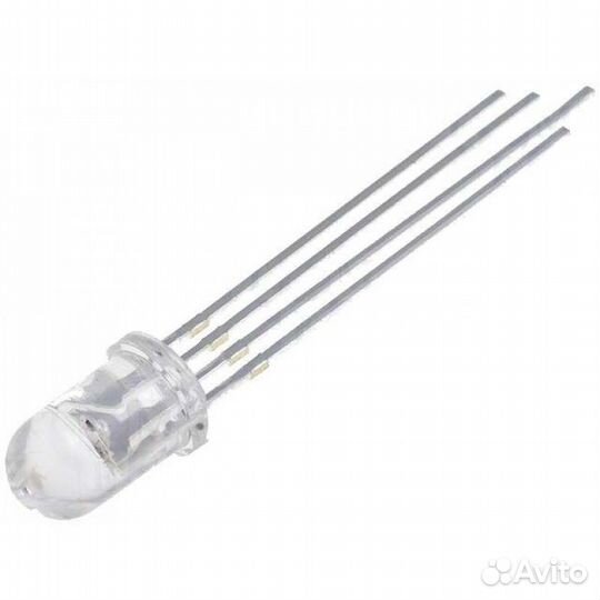 RGB светодиод (прозрачная линза) 5мм общий катод