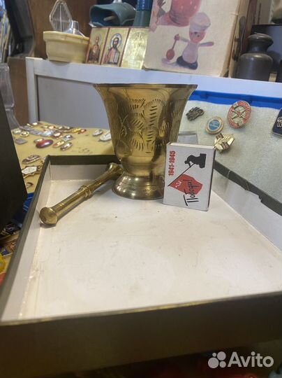 Ступка с пестиком латунь