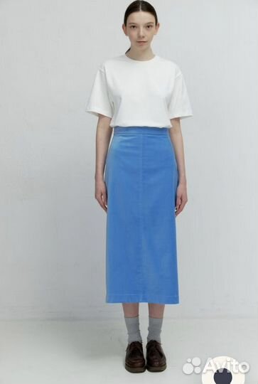 Юбка синяя бархат