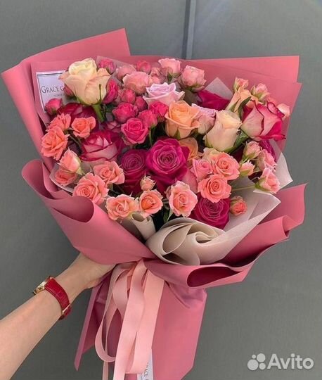 Яркий букет Цветов. Доставка ст. Динская