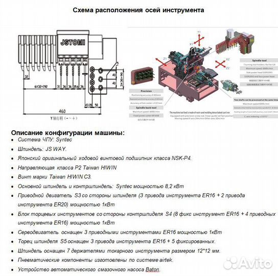 Автомат продольного точения jsway MX266 с противош