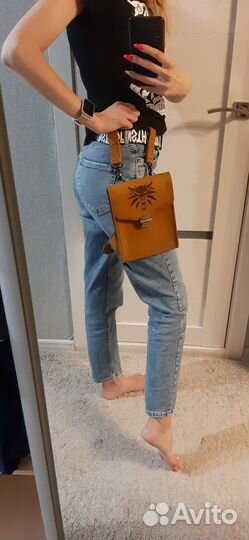 Сумка байкерская из натуральной кожи