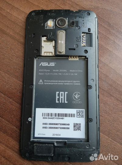 Смартфон Asus ZE550KL битый экран