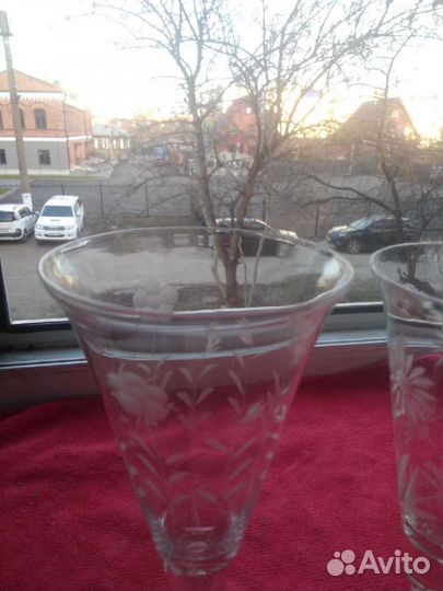 Фужеры хрустальные с гравировкой СССР
