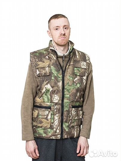 Жилет утепленный Буран ткань Грета, рисунок Лес