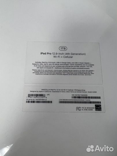 Новый iPad Pro 12.9 2020 1 Tb Wi-Fi Cell