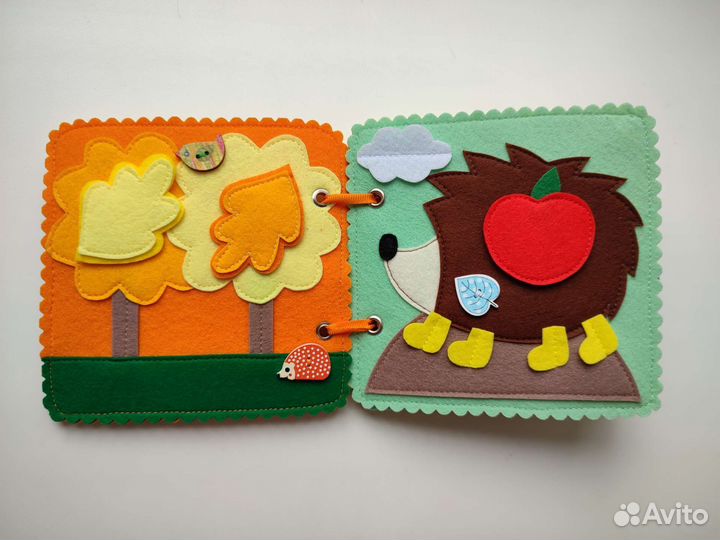 Развивающая Книжка из фетра для малышей Трактор