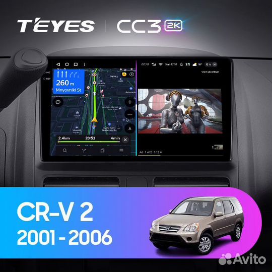 Автомагнитола Honda CRV 2 Teyes CC3 2k 4/32гб