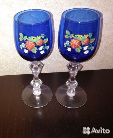 Фужеры. Кобальтовое стекло.Винтаж.cccр