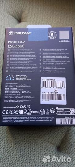 Внешний SSD Transcend 1Tb 2000 Mb/s Новый ESD380C