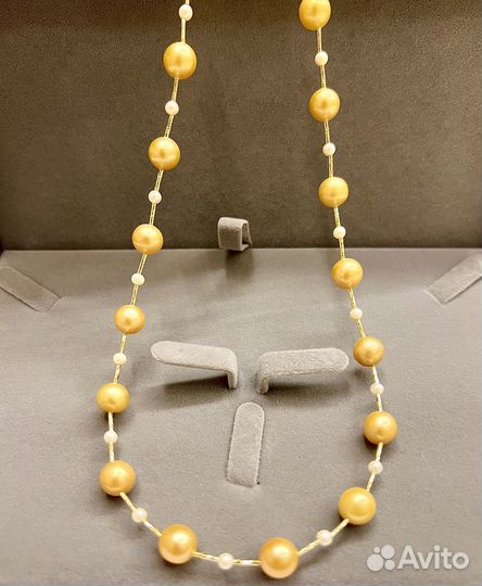 Эксклюзивное ожерелье с морским жемчугом на золоте