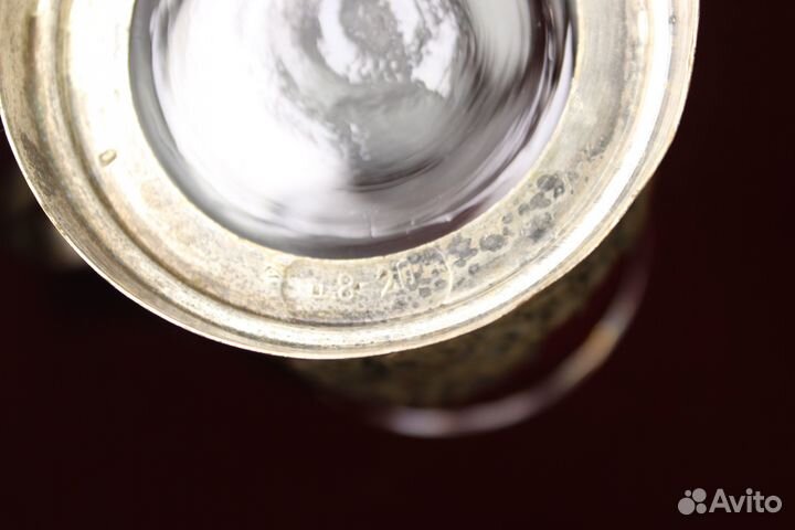 Подстаканник со стаканом Мельхиор СССР Скань -8