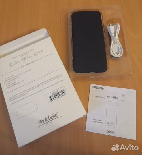 Внешний аккумулятор Portobello Slim NEO, 10000 mAh