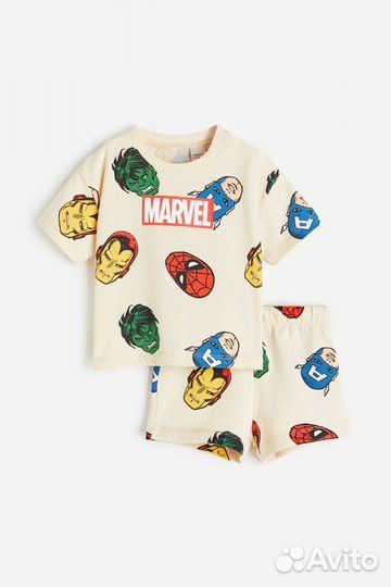 Коплект летний H&M marvel футболка +шорты 92