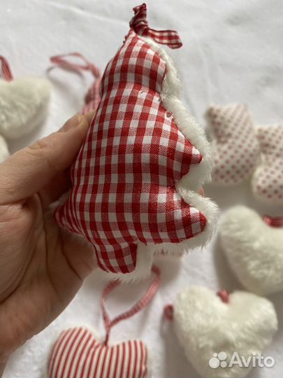 Елочные игрушки тканевые меховые IKEA 12шт