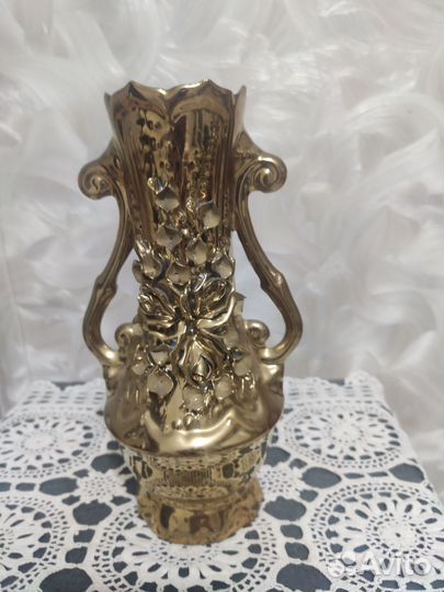 Ваза для цветов цветное стекло СССР