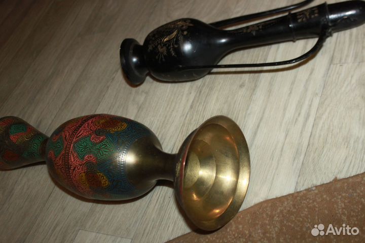 Ваза бронза и кувшин гравировка ретро 3 шт