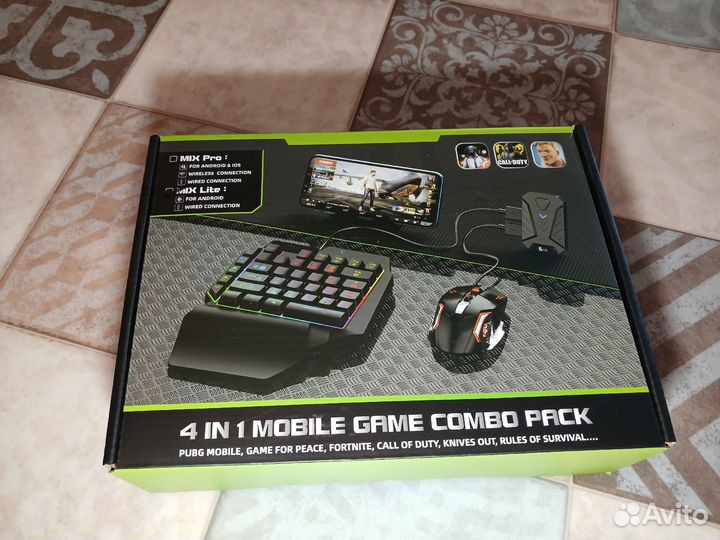 Игровой набор клавиатура и мышка для телефона