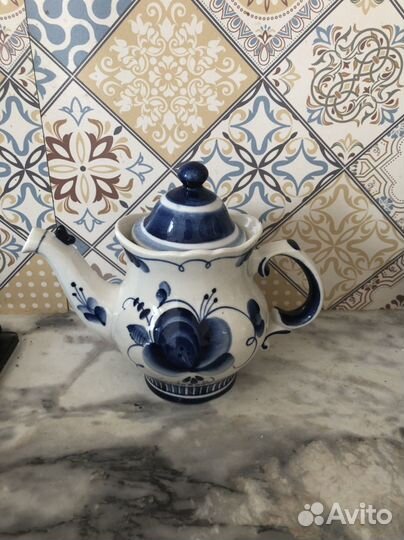 Чайник заварочный СССР Гжель